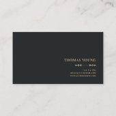 Luxury Gold Floral Midnight Black Elegant Frame Visitenkarte (Rückseite)