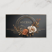 Luxury Gold Floral Midnight Black Elegant Frame Visitenkarte (Vorderseite)