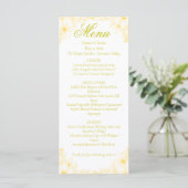 Luxury Gold Floral Wedding Card Menükarte (Stehend Vorderseite)