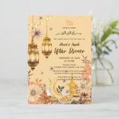 Luxury Gold flowwer Ramadan iftar invitation Einladung (Stehend Vorderseite)