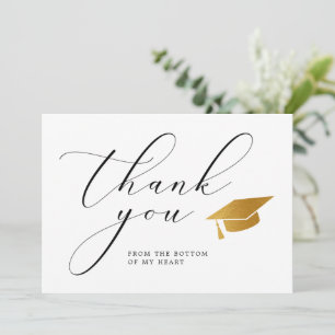 Luxury Gold Foil Abschluss fügt Ihr Foto hinzu Dankeskarte