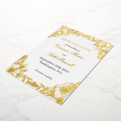 Luxury Gold Foil Floral Save The Date Card Folieneinladung (Gedreht)