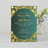 Luxury Gold Foil Floral Wedding Einladung (Stehend vorne)