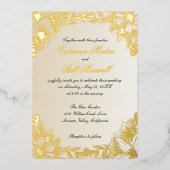 Luxury Gold Foil Floral Wedding Einladung (Vorderseite)