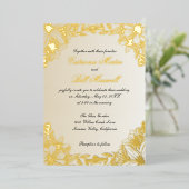 Luxury Gold Foil Floral Wedding Einladung (Stehend vorne)