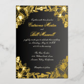 Luxury Gold Foil Florals Hochzeit Einladung (Vorderseite)