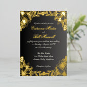 Luxury Gold Foil Florals Hochzeit Einladung (Stehend vorne)