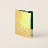 Luxury Gold Foil Green Christmas Party Invitations Folienkarte (Vorderseite)