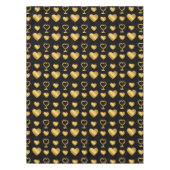 Luxury Gold Foil Hearts on Black Tischdecke (Vorderseite)