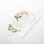 Luxury GOLD FOIL Pink Floral Taufe Folieneinladung (Gedreht)