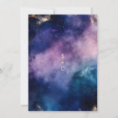 Luxury Gold Foil Starry Night Wedding Einladung (Rückseite)