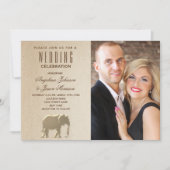 Luxury Gold Foto Wedding Einladung (Vorderseite)