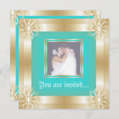 Luxury Gold Frame Wedding Foto Einladungen (Vorne/Hinten)
