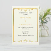 Luxury Gold Frame Wedding Invitation  Einladung (Stehend Vorderseite)