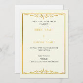 Luxury Gold Frame Wedding Invitation  Einladung (Vorne/Hinten)