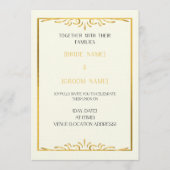 Luxury Gold Frame Wedding Invitation  Einladung (Vorderseite)