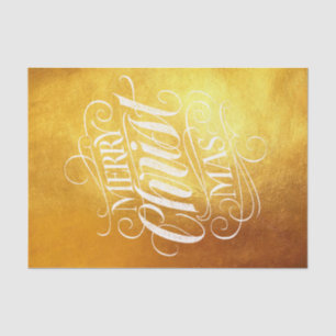 Luxury Gold Frohe Weihnachten Christliche Script B Seidenpapier