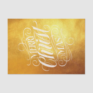 Luxury Gold Frohe Weihnachten Christliche Script B Seidenpapier
