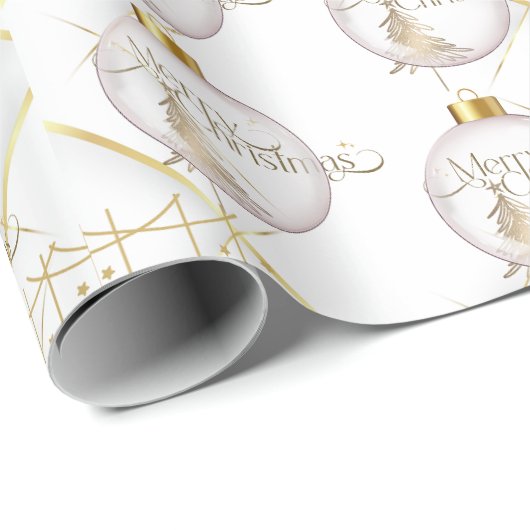 Luxury Gold Frohe Weihnachtswrapping Papier Geschenkpapier (Rolleneckpunkt)