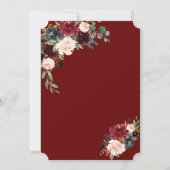 Luxury Gold Geometric Burgundy Verlobung Einladung (Rückseite)