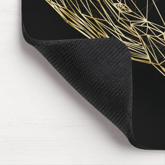 Luxury Gold Geometric Whale Mousepad (Ecke)