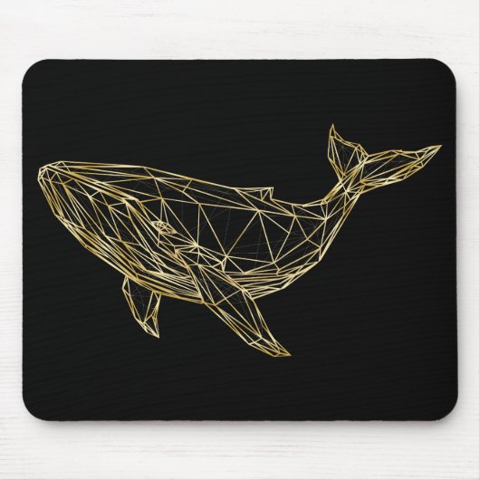 Luxury Gold Geometric Whale Mousepad (Vorne)