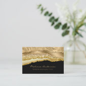Luxury Gold Glam Glitzer Foil Torges Edges Visitenkarte (Stehend Vorderseite)