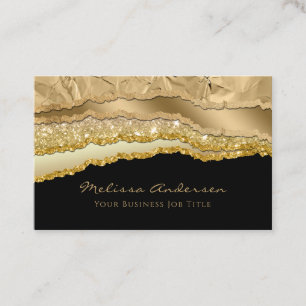 Luxury Gold Glam Glitzer Foil Torges Edges Visitenkarte