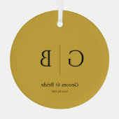 Luxury Gold Glass Ornament For Wedding Celebration Aus Glas (Rückseite)