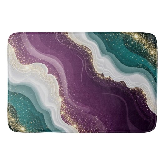 Luxury Gold Glitter Marble Pattern Badematte (Vorderseite)