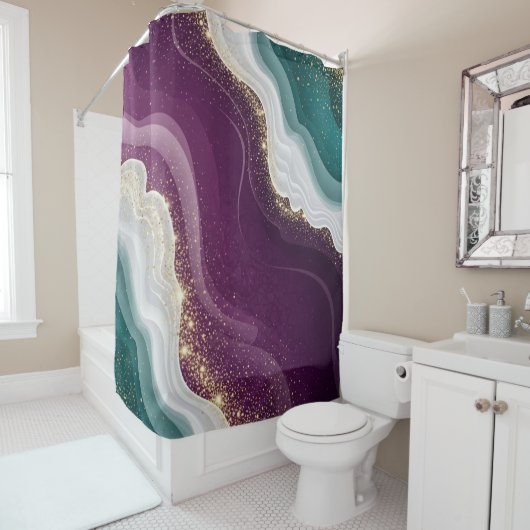Luxury Gold Glitter Marble Pattern Duschvorhang (Beispiel)