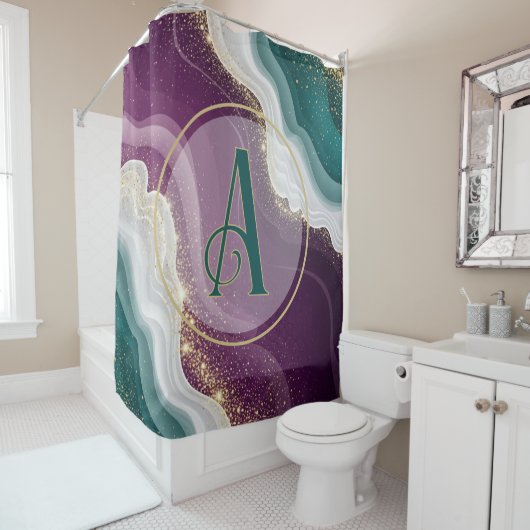 Luxury Gold Glitter Marble Pattern Duschvorhang (Beispiel)