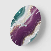 Luxury Gold Glitter Marble Pattern Runde Wanduhr (Winkel)