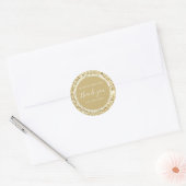 Luxury Gold Glitzer Calligraphy Business Vielen Da Runder Aufkleber (Umschlag)