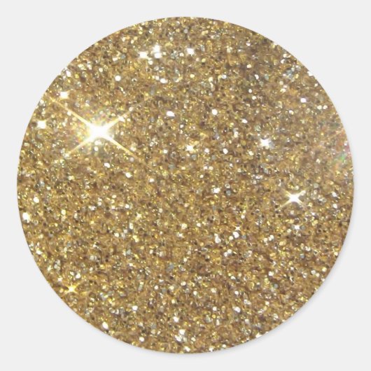 Luxury Gold Glitzer - Druckbild Runder Aufkleber (Vorderseite)