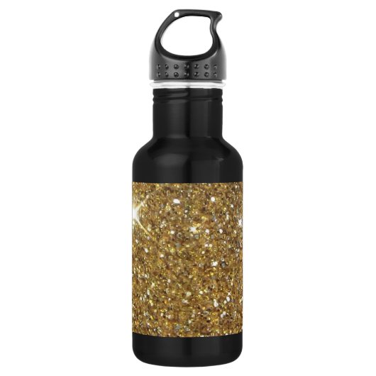 Luxury Gold Glitzer - Druckbild Trinkflasche (Vorderseite)
