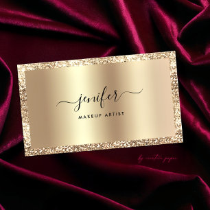 Luxury Gold Glitzer Frame Monogram Elegant Visitenkarte