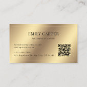 Luxury Gold Glitzer Imitats Metallic QR Code Stilv Visitenkarte (Rückseite)