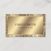 Luxury Gold Glitzer Imitats Metallic QR Code Stilv Visitenkarte (Vorderseite)
