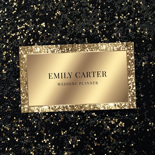 Luxury Gold Glitzer Imitats Metallic QR Code Stilv Visitenkarte