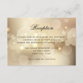 Luxury Gold Glitzer Light WEDDING REZEPTION Begleitkarte