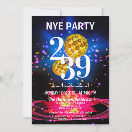 Luxury Gold Glitzer Silvester Party Einladung