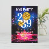 Luxury Gold Glitzer Silvester Party Einladung (Stehend Vorderseite)