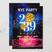 Luxury Gold Glitzer Silvester Party Einladung (Vorne/Hinten)