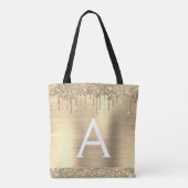 Luxury Gold Glitzer Sparkle Elegantes Monogramm Tasche (Rückseite)