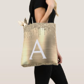 Luxury Gold Glitzer Sparkle Elegantes Monogramm Tasche (Von Nahem)
