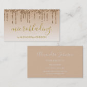Luxury Gold Glitzer Sparkle Microblading Visitenkarte (Vorne/Hinten)