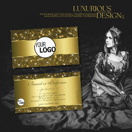Luxury Gold Glitzer Sparkle Stars hinzufügen Logo  Visitenkarte