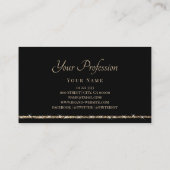 Luxury Gold Glitzer Stars Black Background Stilvol Visitenkarte (Rückseite)