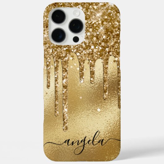 Luxury Gold Glitzer Tropfen Glam Signature Case-Mate iPhone Hülle (Rückseite)